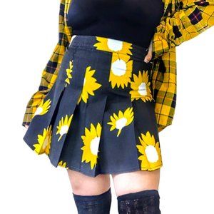 Obey high-waisted sunflower print tennis mini skirt